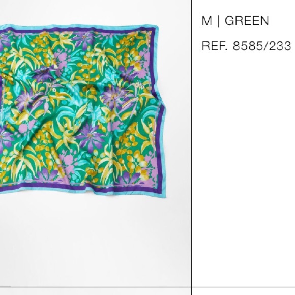 Zara SATIN EFFECT SCARF HANKERCHIEF NWOT - Picture 2 of 3